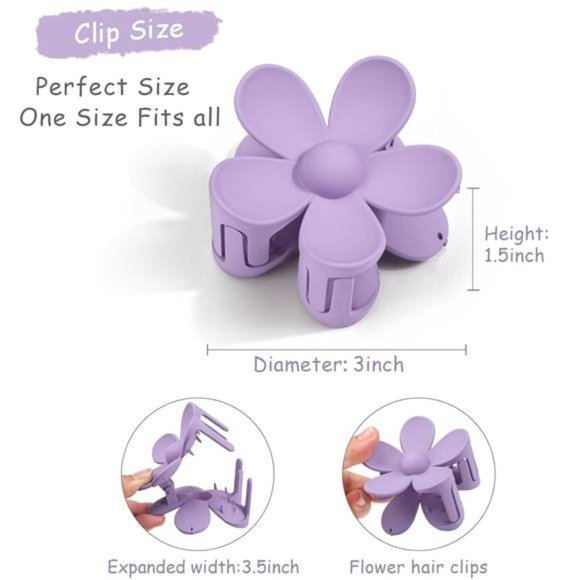 7 Pcs Flower Claw Clips Clips Hibiscus Hair Clip 🌸🌺🍓 - Picture 3 of 6